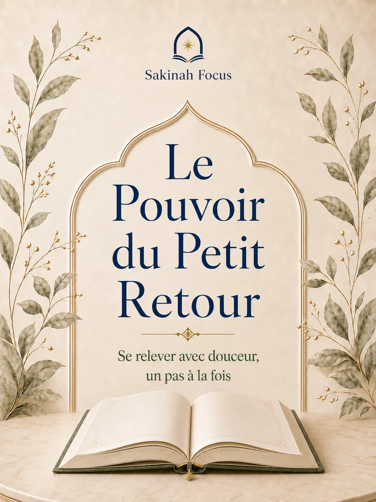 Couverture du guide offert « Le Pouvoir du Petit Retour », PDF Sakinah Focus.